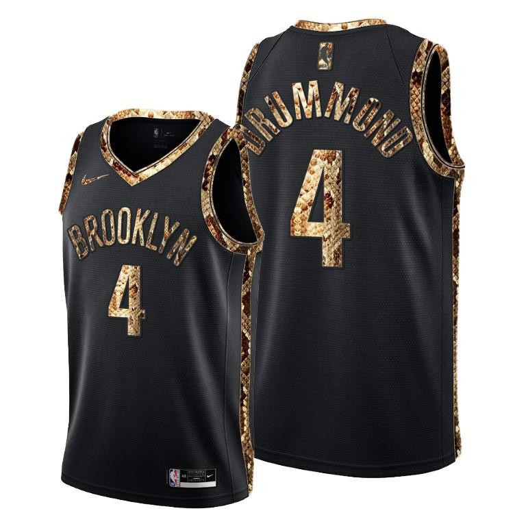 Andre Drummond 4 Brooklyn Nets Python Skin Black Stitched Jersey 2022 Trade – Men Stitched Jersey