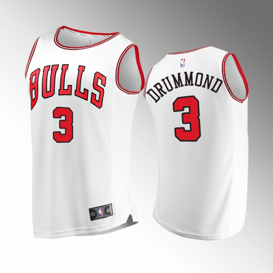 Andre Drummond Bulls #3 White Jersey Fast Break 2022-23 Association Edition