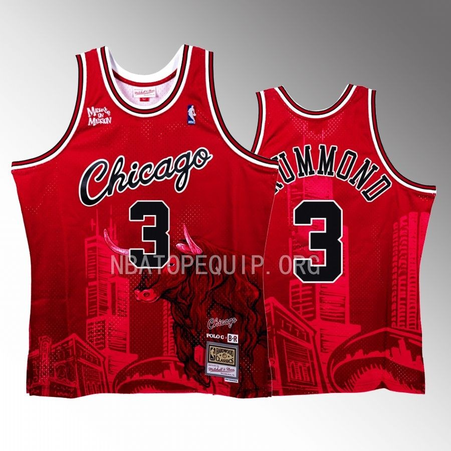 Andre Drummond Bulls x Polo G Jersey NBA BR Remix Red #3 Limited Edition