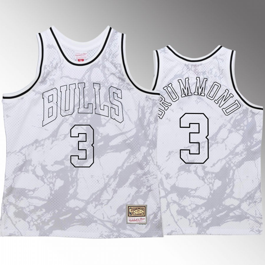 Andre Drummond Chicago Bulls Marble White Jersey Hardwood Classics