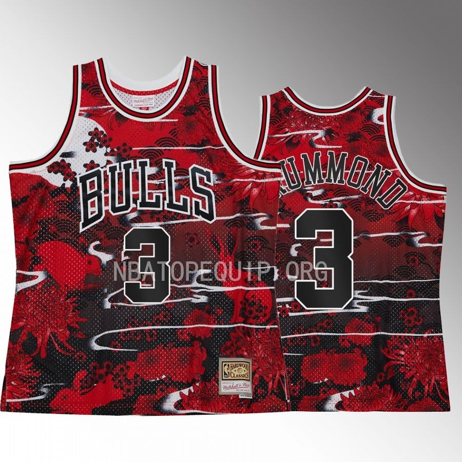 Andre Drummond Lunar Year of the Rabbit 2023 Chicago Bulls Red Jersey Asian Heritage
