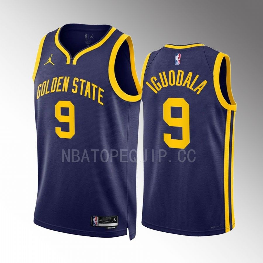 Andre Iguodala 9 2022-23 Golden State Warriors Navy Statement Edition Men Stitched Jersey Swingman