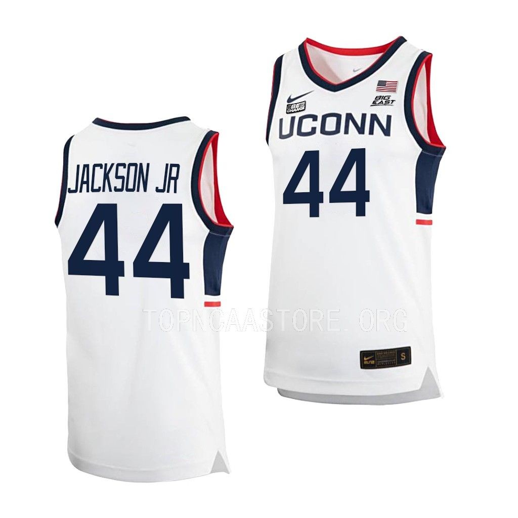 Andre Jackson UConn Huskies #44 White Home Jersey 2022-23
