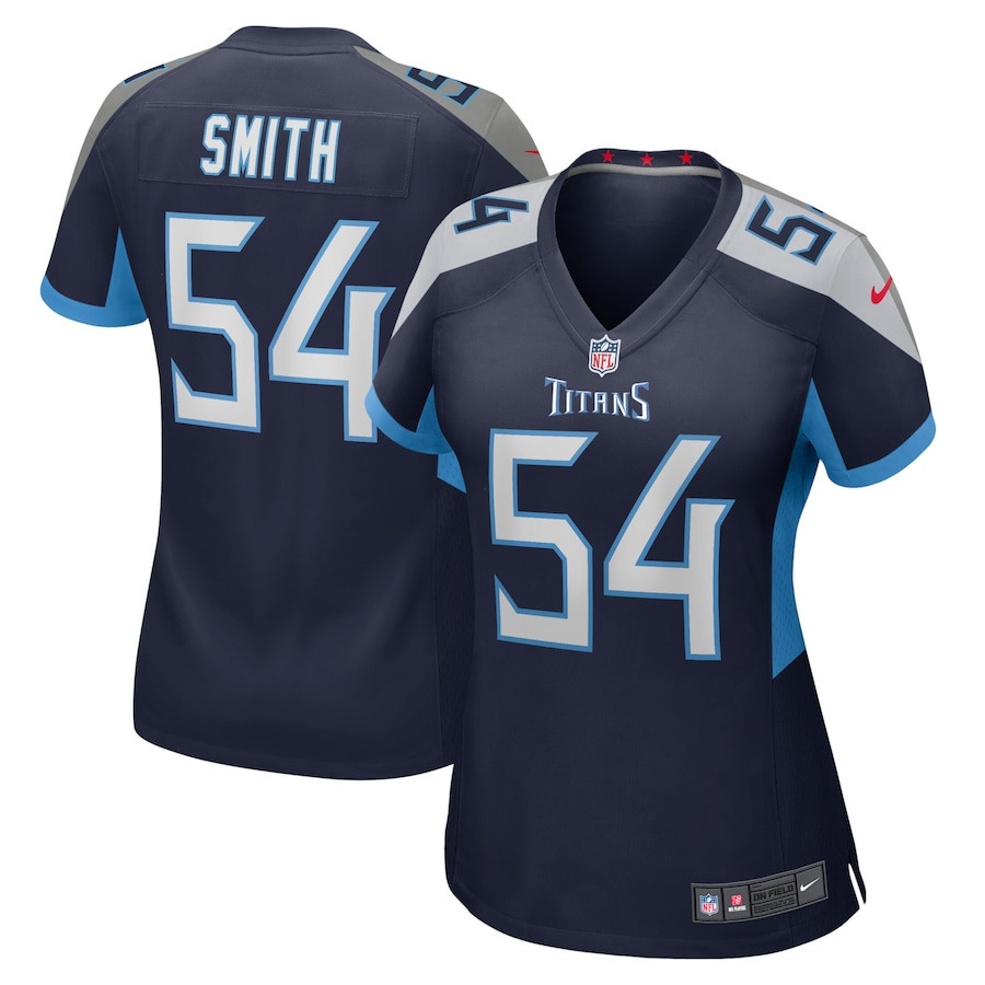 Andre Smith 54 Tennessee Titans Women’s Home Game Player Stitched Jersey – Navy