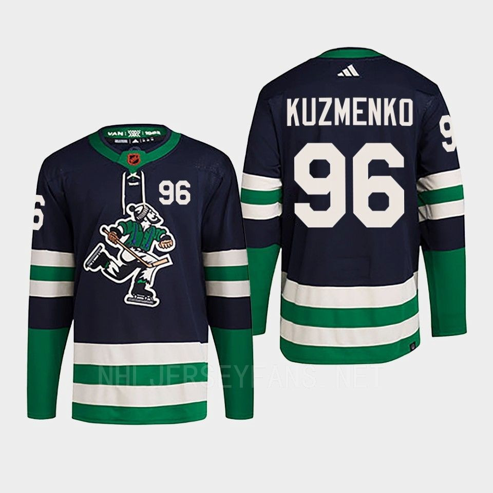 Andrei Kuzmenko 96 Reverse Retro 2.0 2022 Vancouver Canucks Navy Stitched Jersey Primegreen