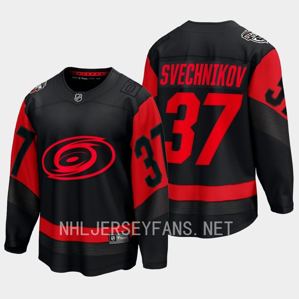 Andrei Svechnikov 37 Carolina Hurricanes 2023 Stitched Jersey Stadium Series Black Breakaway