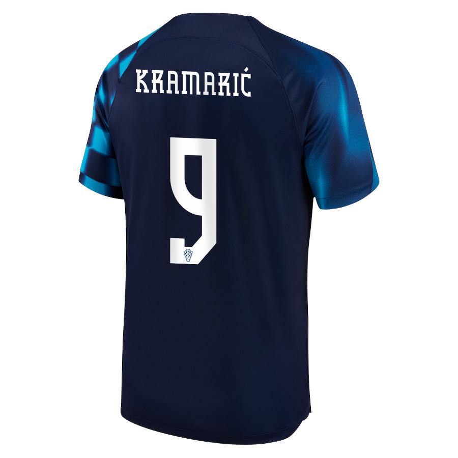 Andrej Kramaric 9 Croatia National Team 2022-23 Qatar World Cup- Away Soccer Jersey