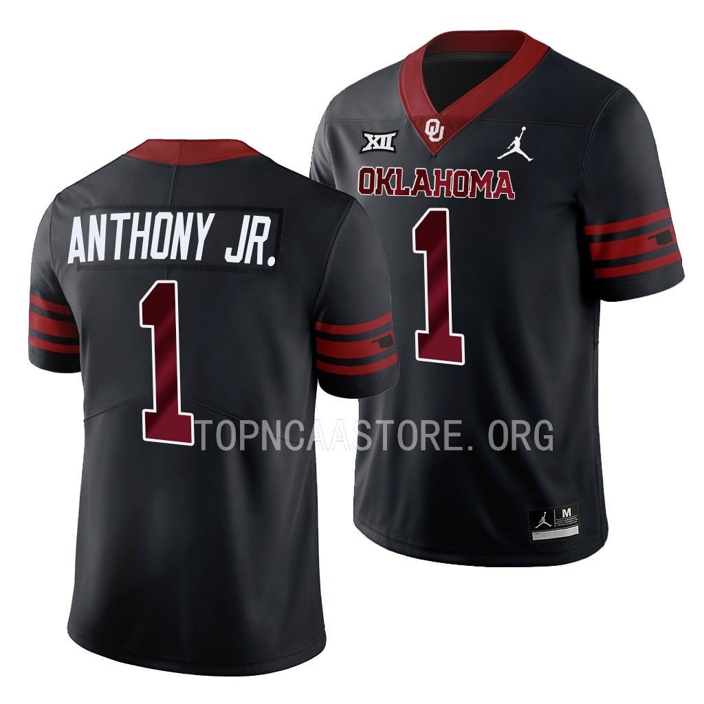 Andrel Anthony Oklahoma Sooners Home Game #1 Jersey Men's Crimson 2023 Uniform