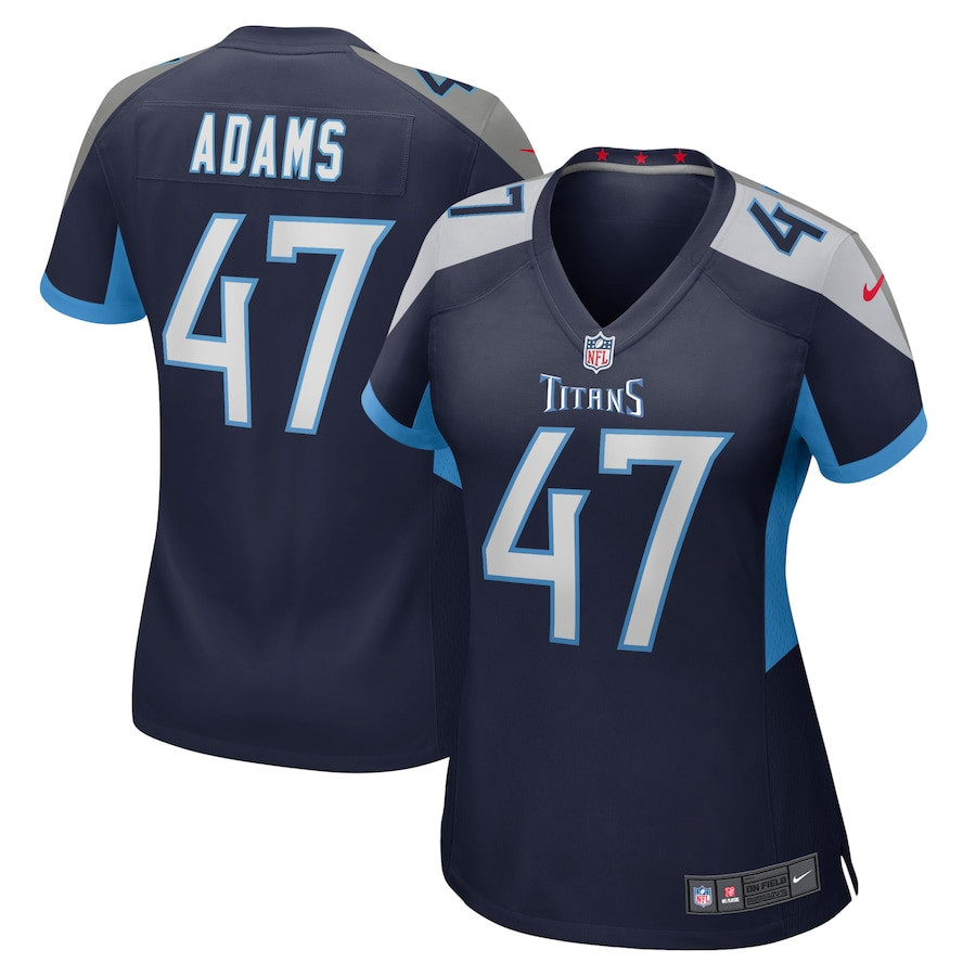Andrew Adams 47 Tennessee Titans Women’s Home Game Player Stitched Jersey – Navy