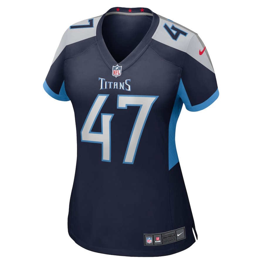 Andrew Adams 47 Tennessee Titans Women’s Home Game Player Stitched Jersey – Navy