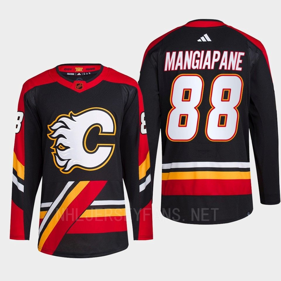 Andrew Mangiapane 88 Reverse Retro 2.0 Calgary Flames 2022 Black Stitched Jersey Primegreen
