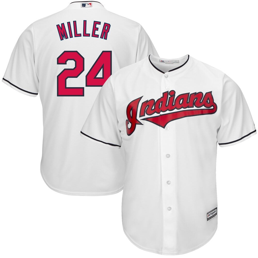 Andrew Miller Cleveland Indians Majestic Home Official Cool Base Player Stitched Jersey – White