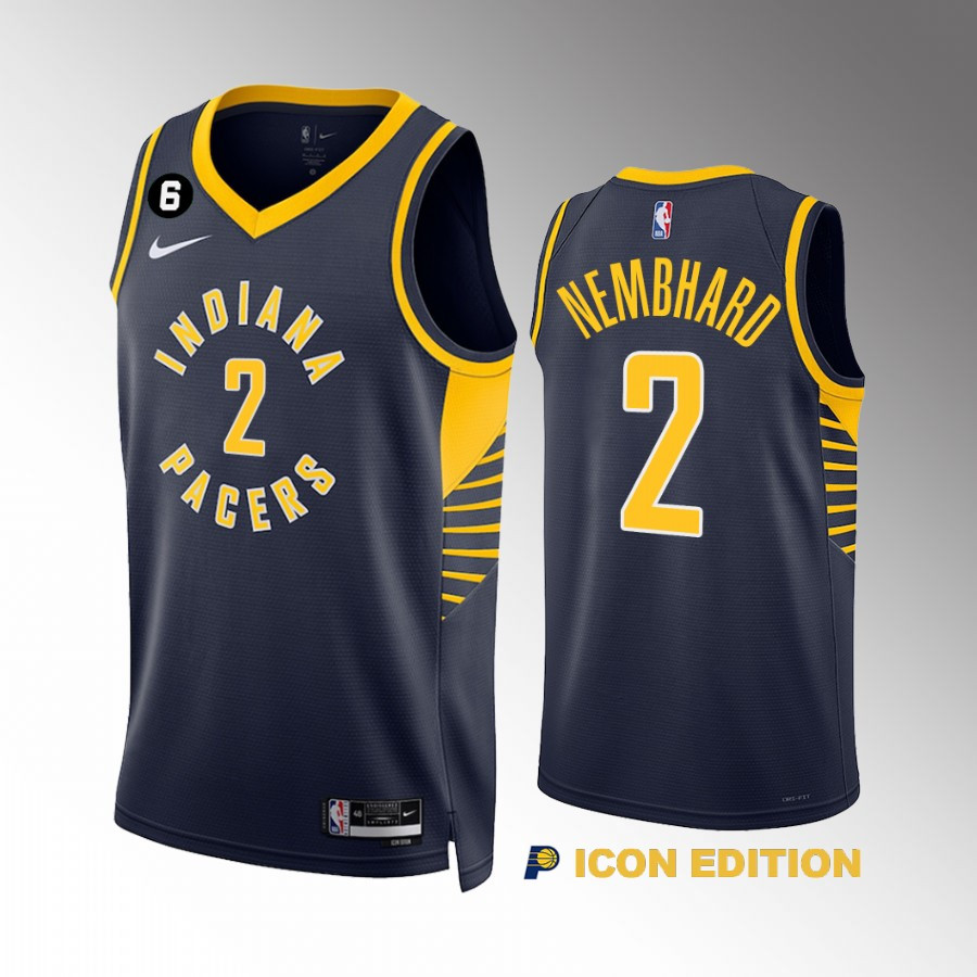 Andrew Nembhard 2 Indiana Pacers Navy Icon Edition 2022-23 Stitched Jersey Swingman