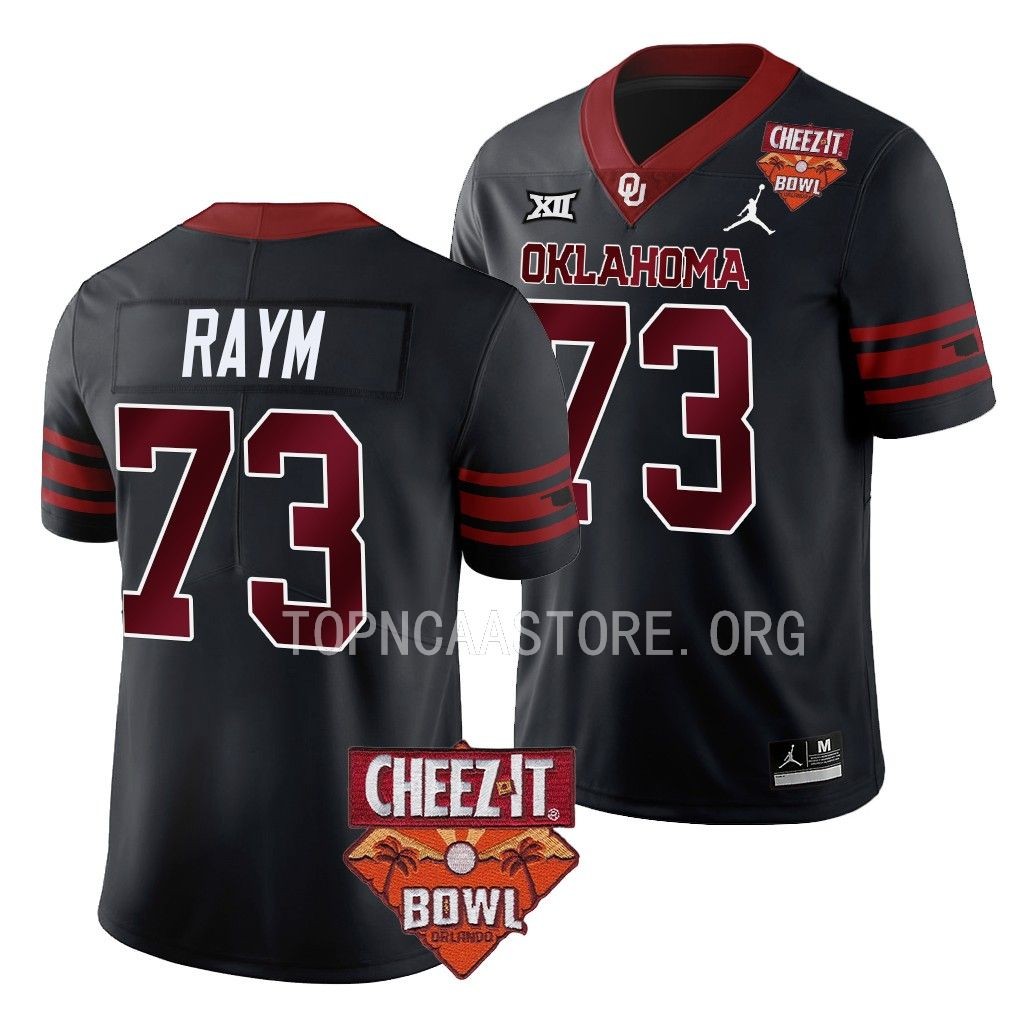 Andrew Raym Oklahoma Sooners 2022 Cheez-It Bowl #73 Jersey Men's Black College Uniform