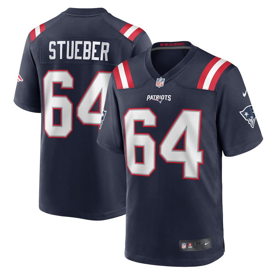 Andrew Stueber New England Patriots Stitched Jersey – Navy