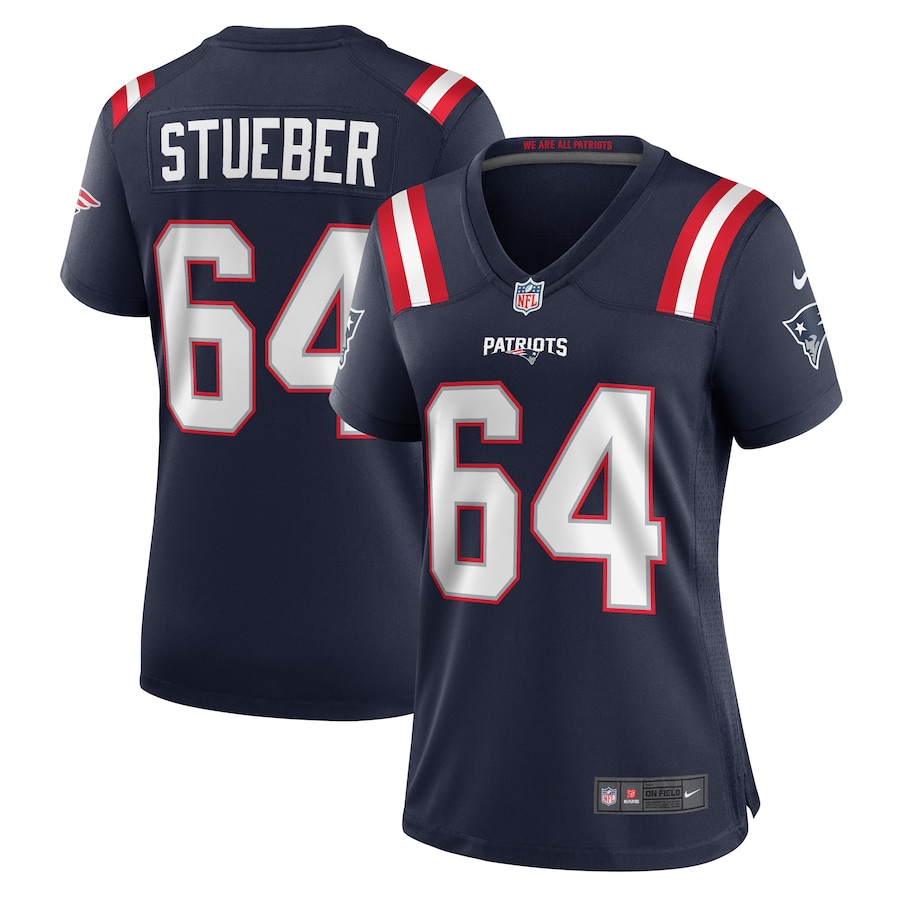 Andrew Stueber New England Patriots Women’s Game Player Jersey – Navy