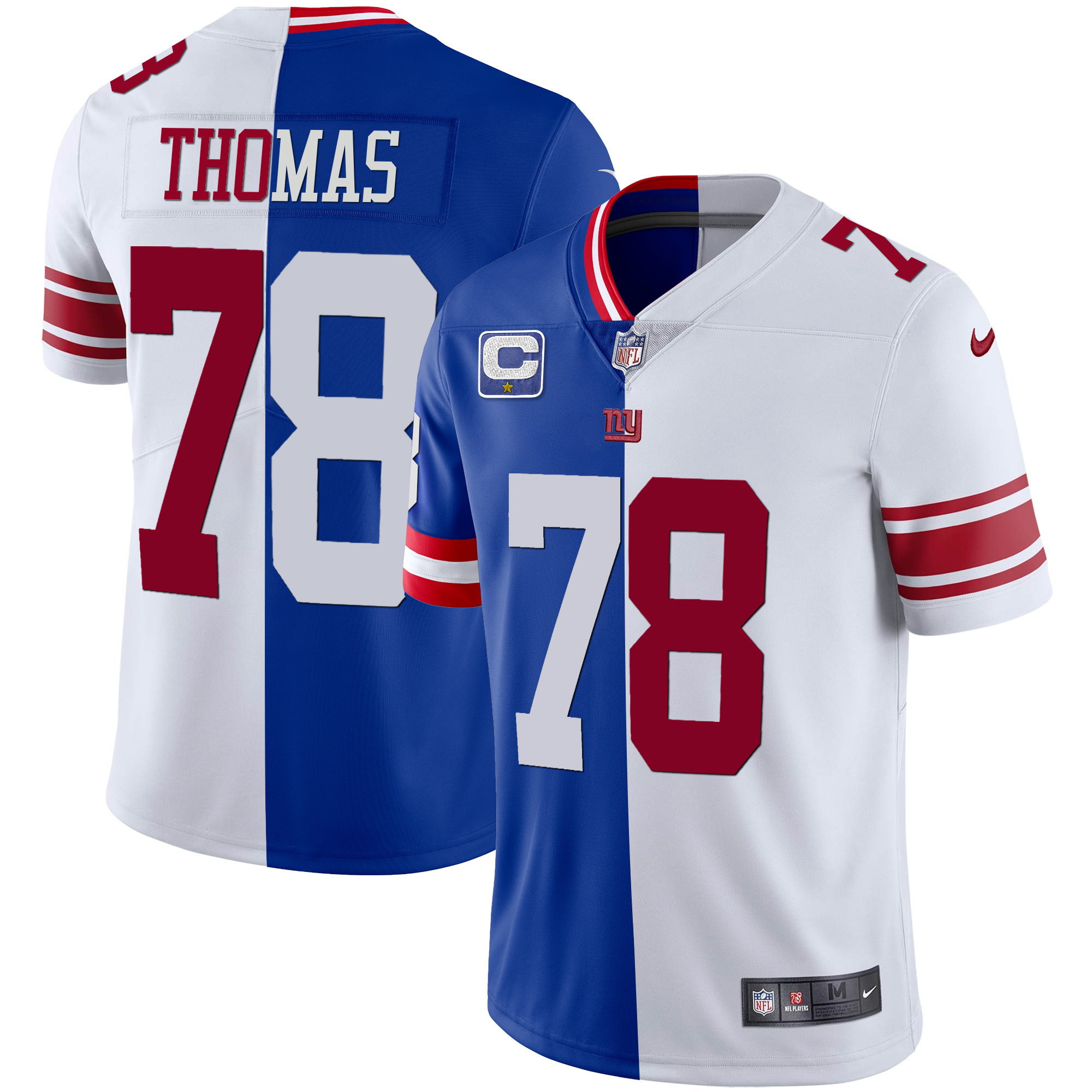 Andrew Thomas Men's New York Giants Split Vapor Royal White Jersey - All Stitched 