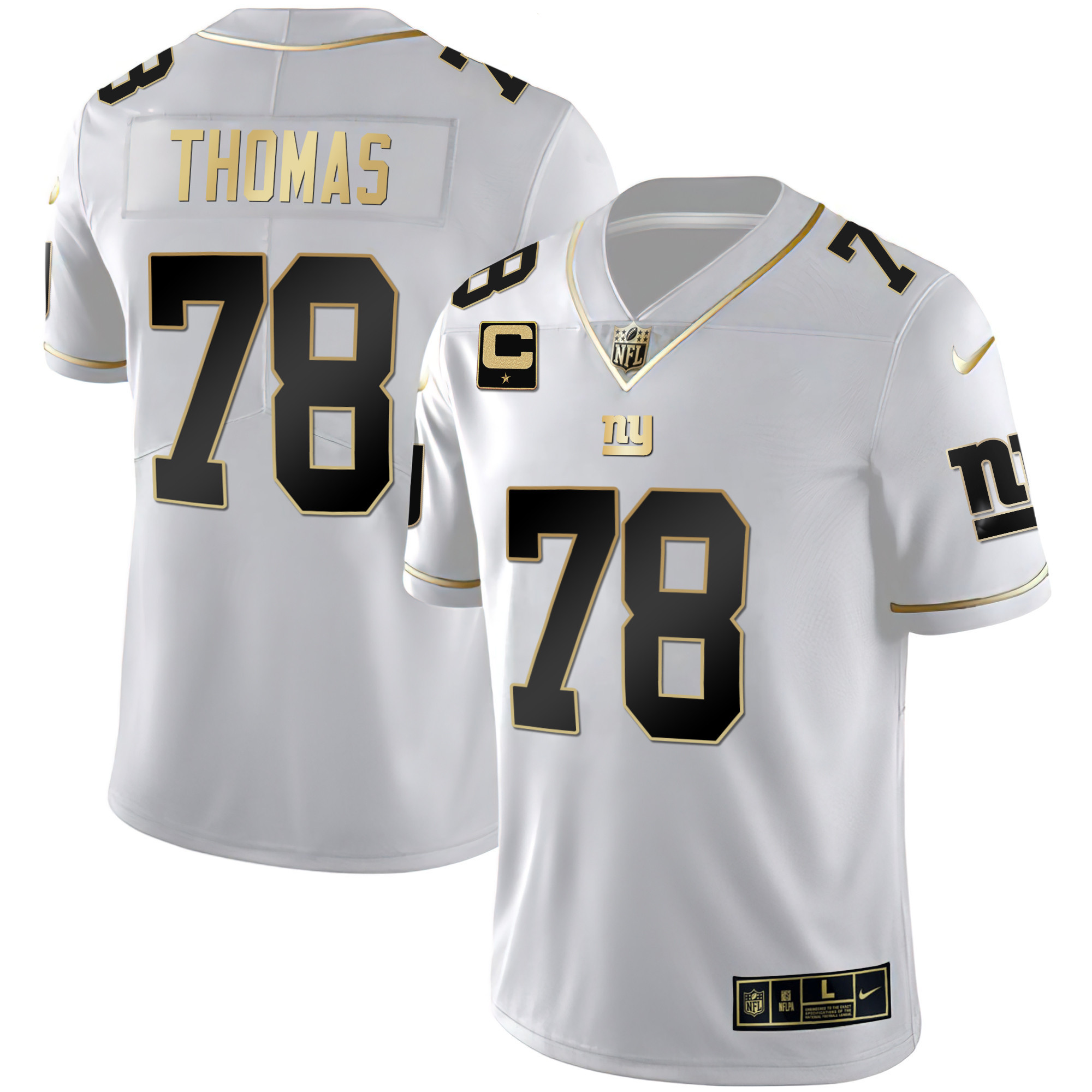 Andrew Thomas Men's New York Giants Vapor Gold White Gold Jersey - All Stitched 