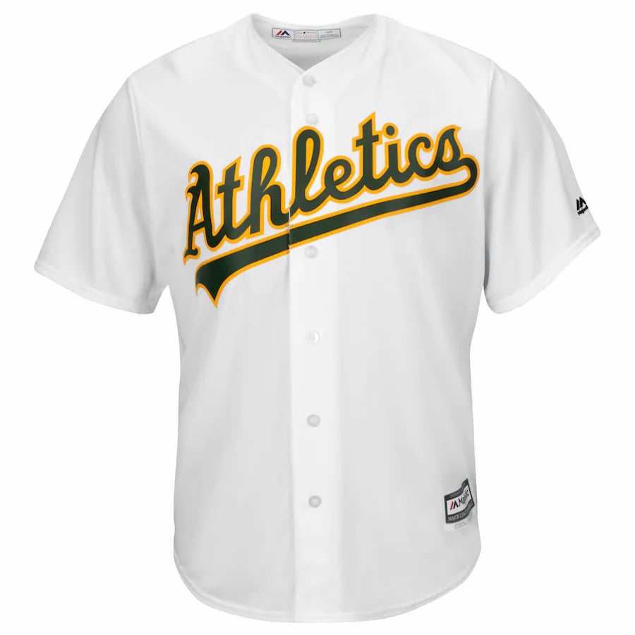 Andrew Triggs Oakland Athletics Majestic Home Cool Base Stitched Jersey – White