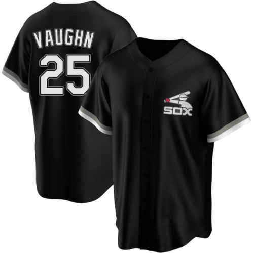 Andrew Vaughn #25 Chicago White Sox Black All Over Print Baseball Jersey For Fans