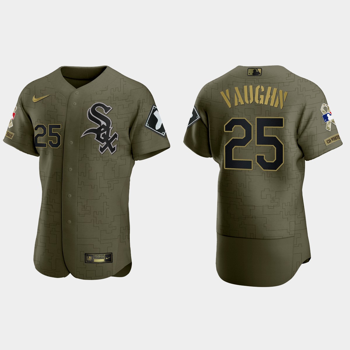 Andrew Vaughn Chicago White Sox 2021 Salute to Service Digital Camo Jersey - Green