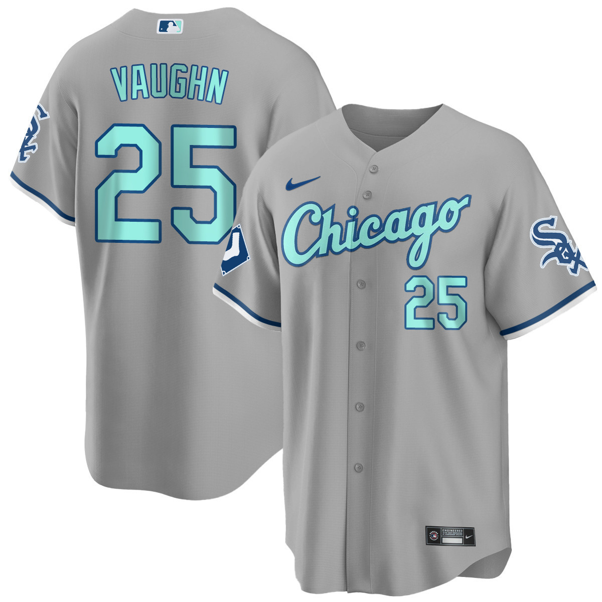Andrew Vaughn Men's Chicago White Sox Gray Collection Cool Base Jersey - All Stitched