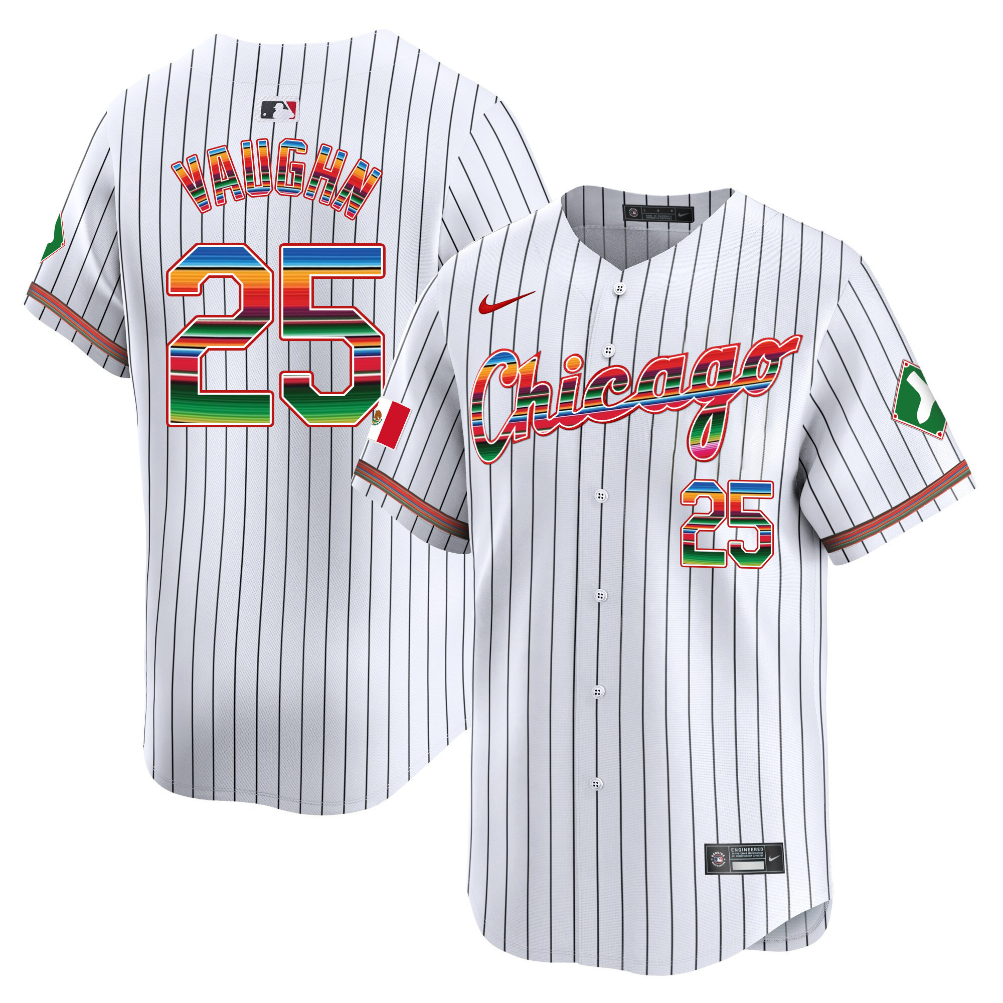 Andrew Vaughn Men's Chicago White Sox Mexico Vapor Premier Limited V3 Stripe Jersey - All Stitched