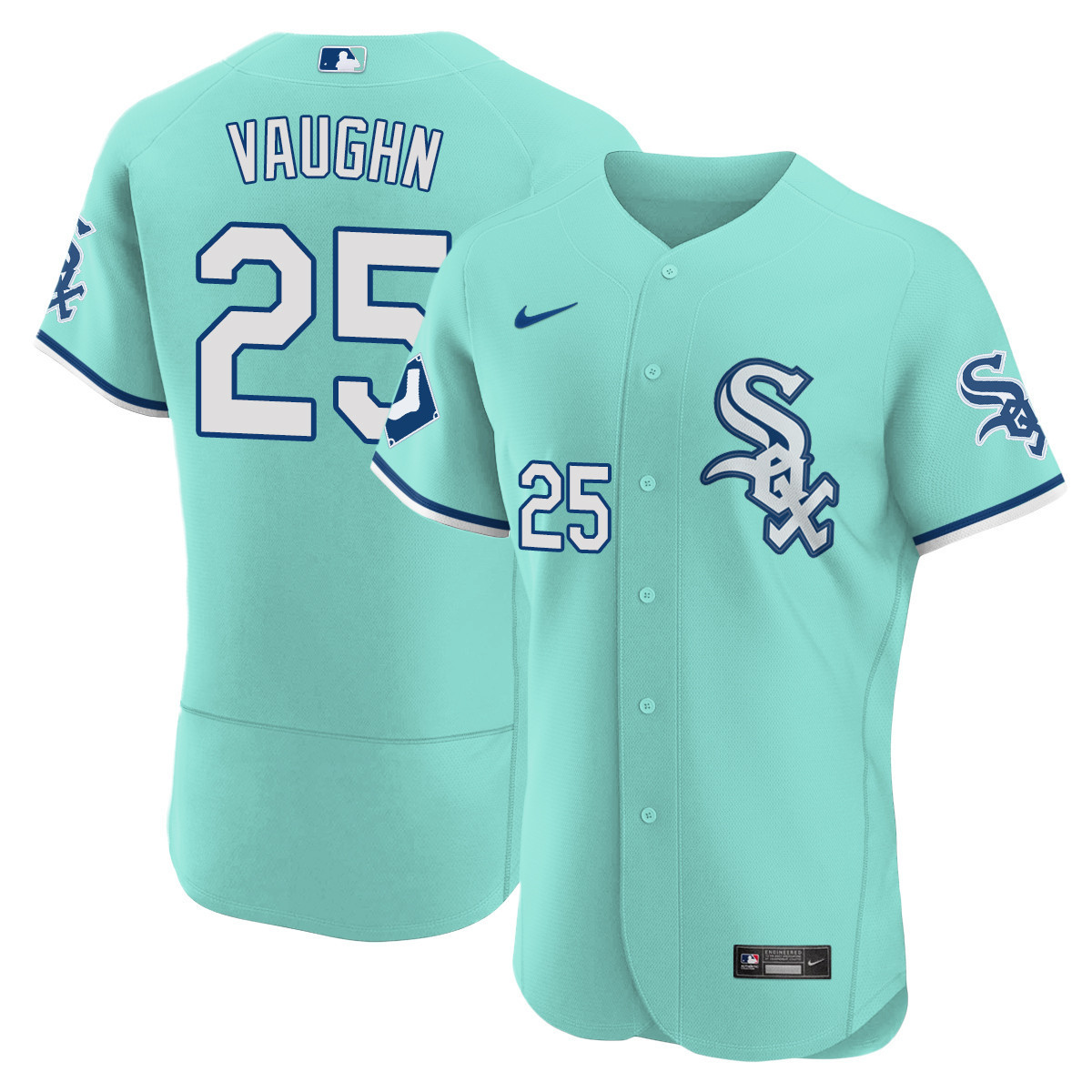 Andrew Vaughn Men's Chicago White Sox Teal Collection Flex Base Jersey - All Stitched