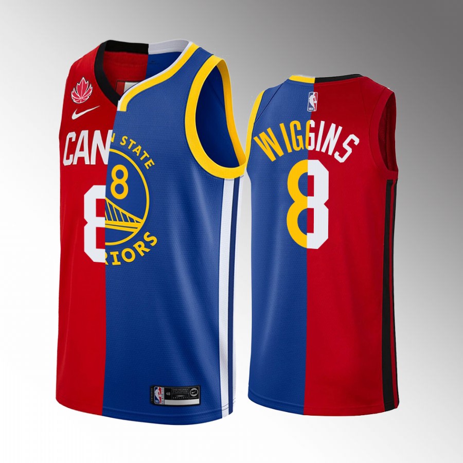 Andrew Wiggins Canada X Warriors #22 Red Blue Jersey Dual Teams Split Special