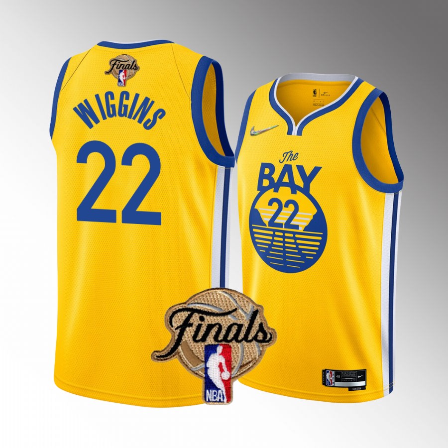 Andrew Wiggins Golden State Warriors 2022 NBA Finals Jersey Gold #22 Diamond Badge Dub