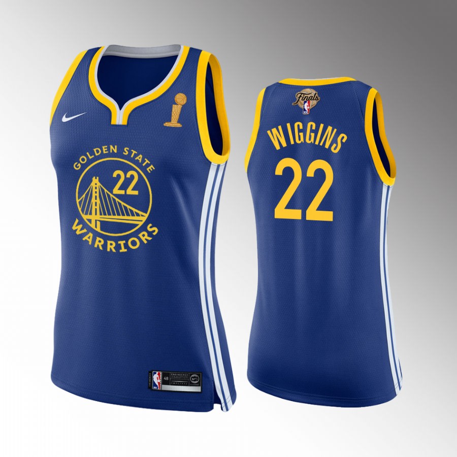 Andrew Wiggins Golden State Warriors Royal 2022 NBA Finals Champions Women Jersey Icon