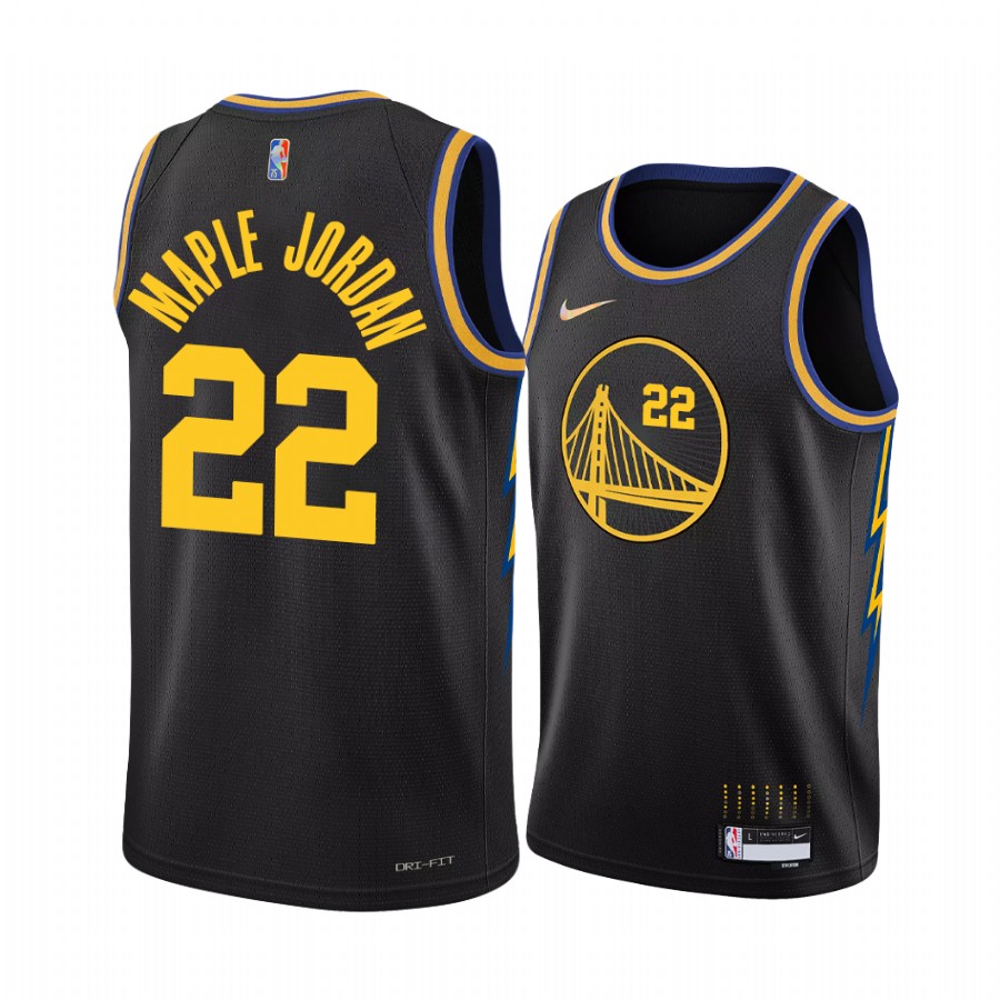 Andrew Wiggins Maple Jordan Warriors Nickname Diamond Edition Black Jersey 2022