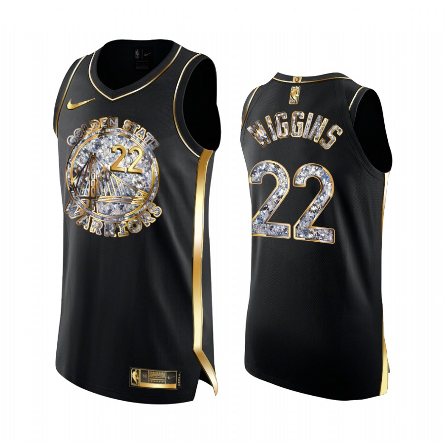 Andrew Wiggins Warriors #22 2022 NBA Playoffs Jersey Black Diamond Edition