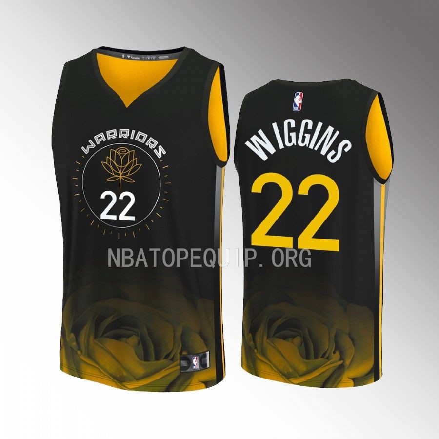 Andrew Wiggins Warriors #22 Black Jersey Fast Break Fastbreak 2022-23 City Edition