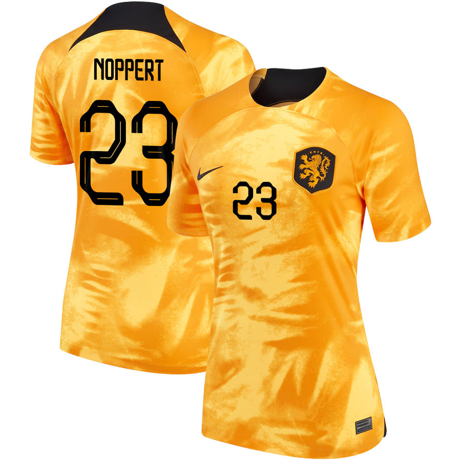 Andries Noppert 23 Netherlands National Team 2022-23 Qatar World Cup Home Women Soccer Jersey