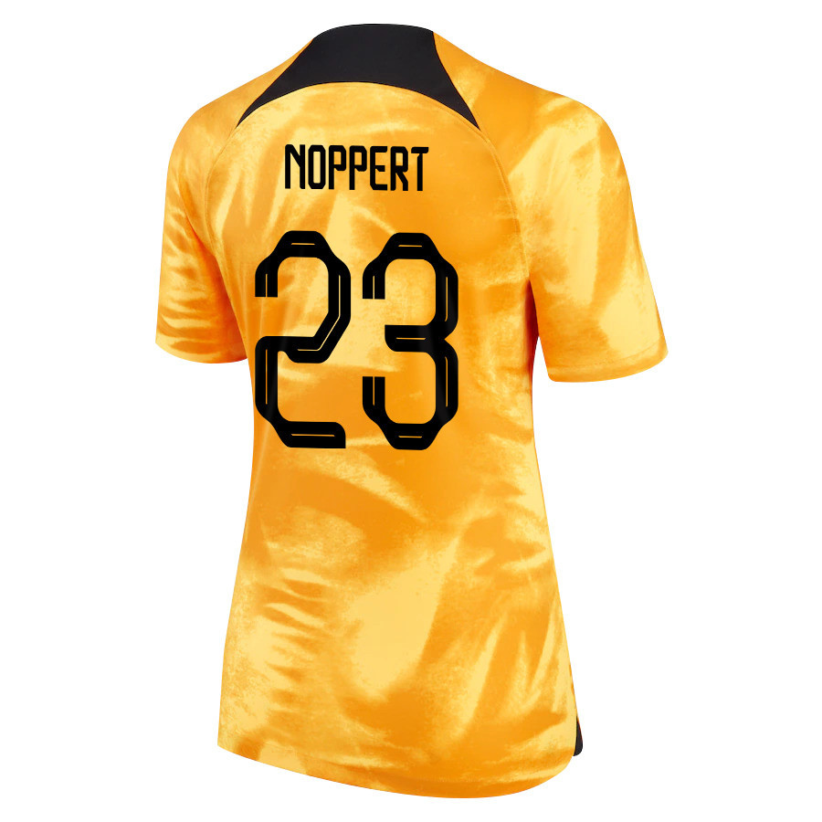 Andries Noppert 23 Netherlands National Team 2022-23 Qatar World Cup Home Women Soccer Jersey