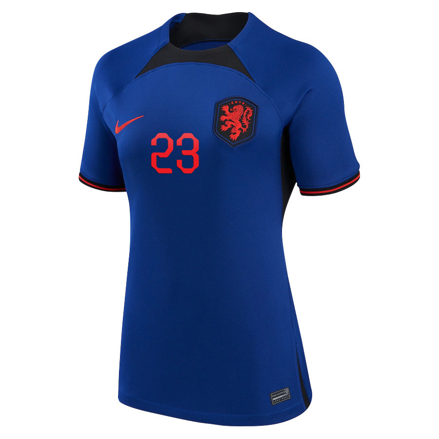 Andries Noppert 23 Netherlands National Team 2022-23 Qatar World Cup Patch Away Women Soccer Jersey