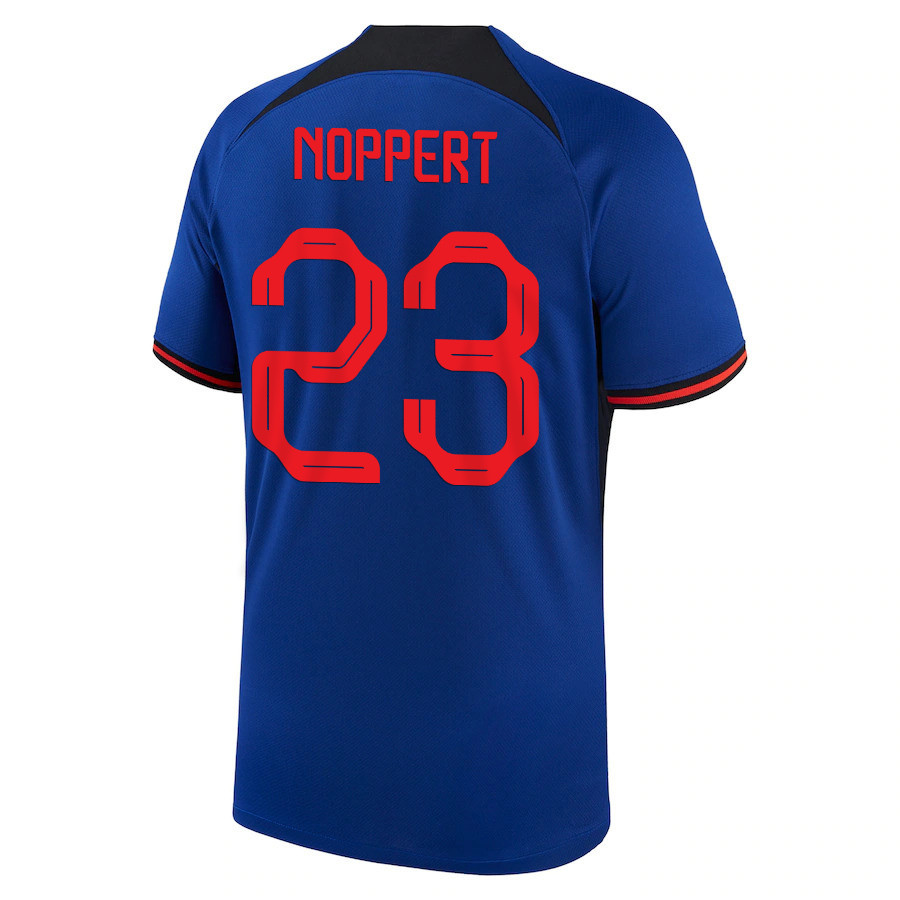 Andries Noppert 23 Netherlands National Team 2022-23 World Cup Patch Away Men Soccer Jersey