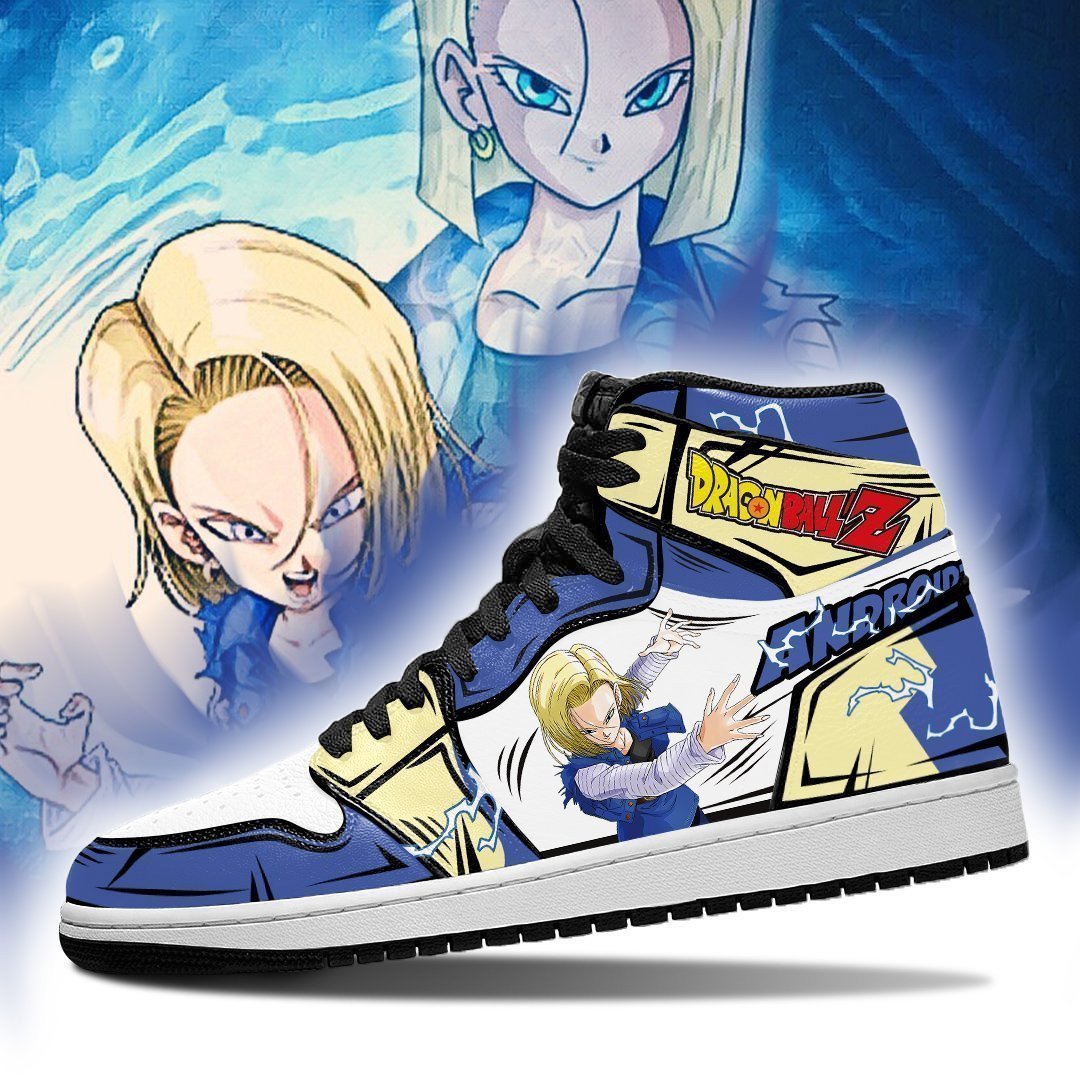 Android 18 JD1s Sneakers Anime Dragon Ball Shoes, Air Jordan Hightop