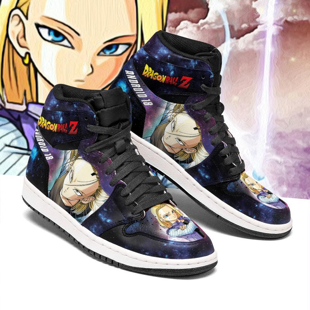 Android 18 JD1s Sneakers Galaxy Dragon Ball Anime Shoes, Air Jordan Hightop