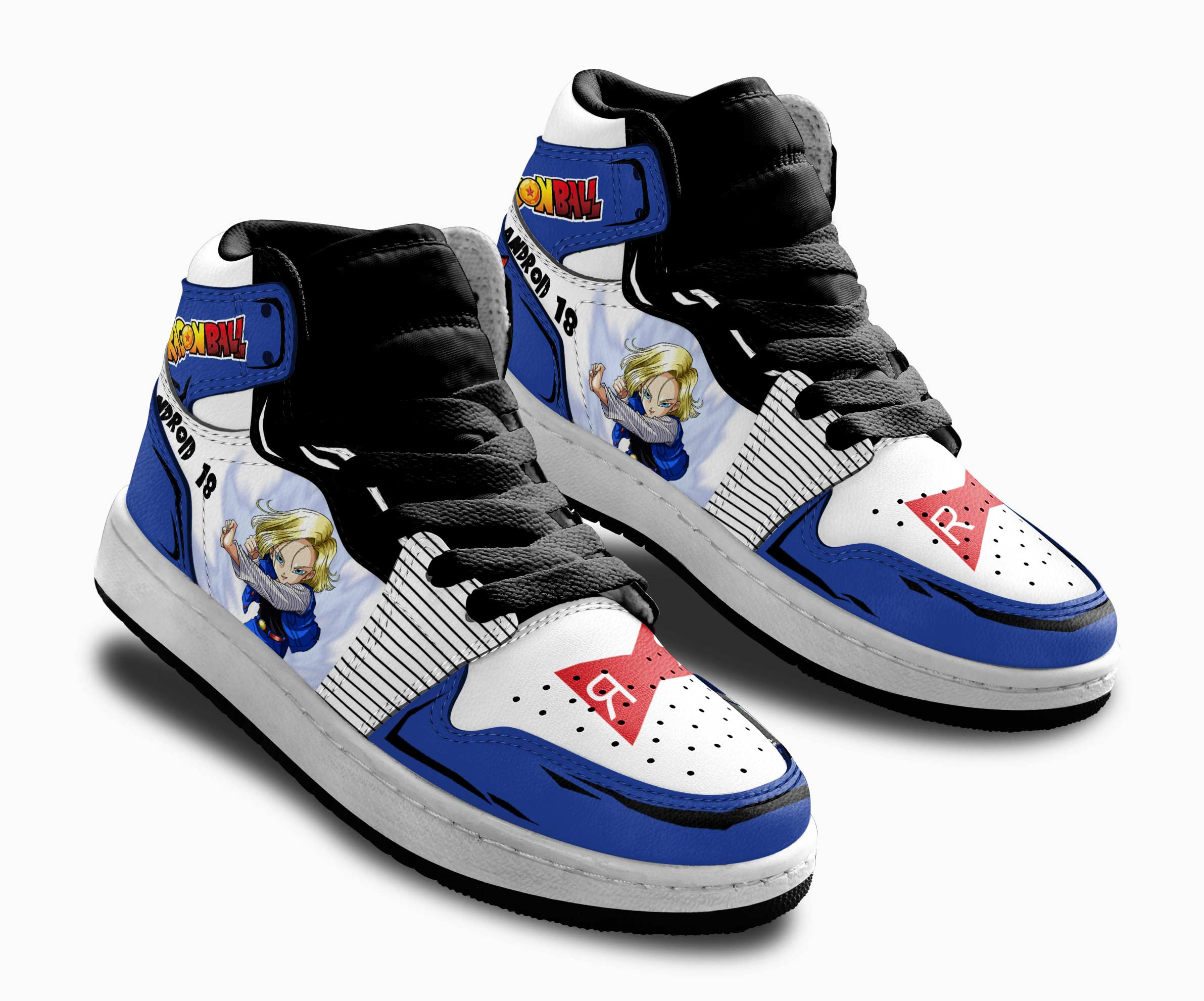 Android 18 Kids Sneakers Custom Anime Dragon Ball Shoes For Kids