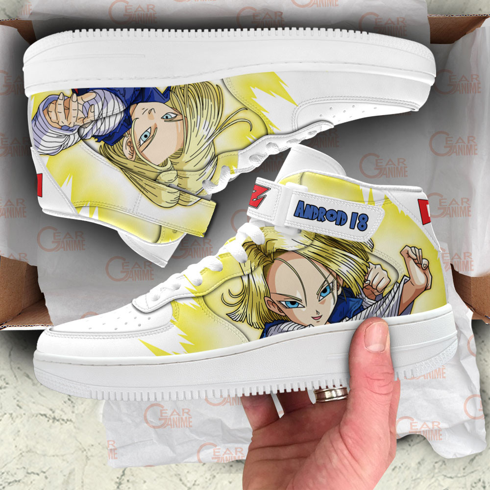 Android 18 Sneakers Air Mid Custom Dragon Ball Anime Shoes