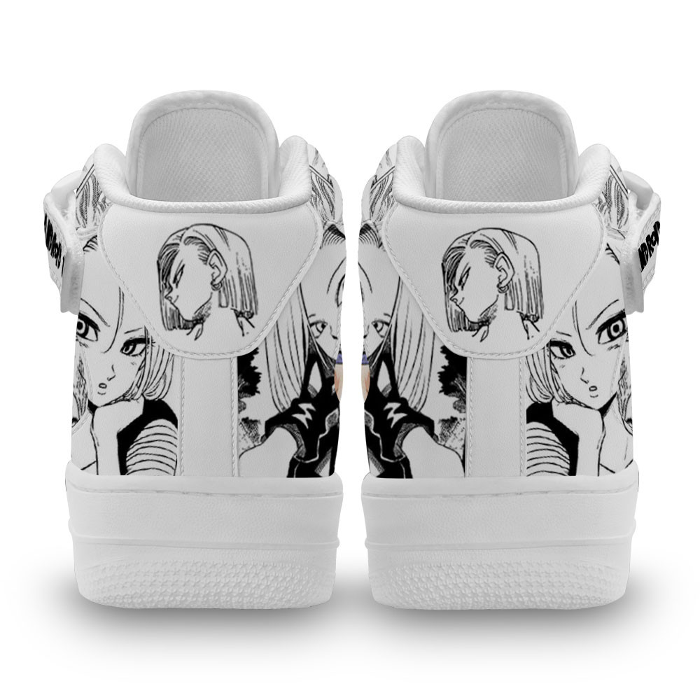 Android 18 Sneakers Air Mid Custom Dragon Ball Anime Shoes Mix Manga