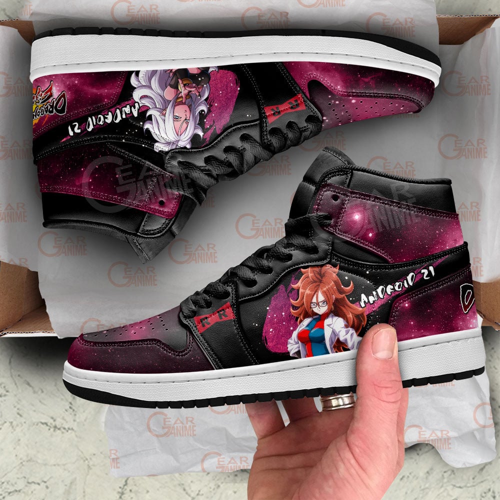 Android 21 JD1s Sneakers Dragon Ball Anime Shoes, Air Jordan Hightop