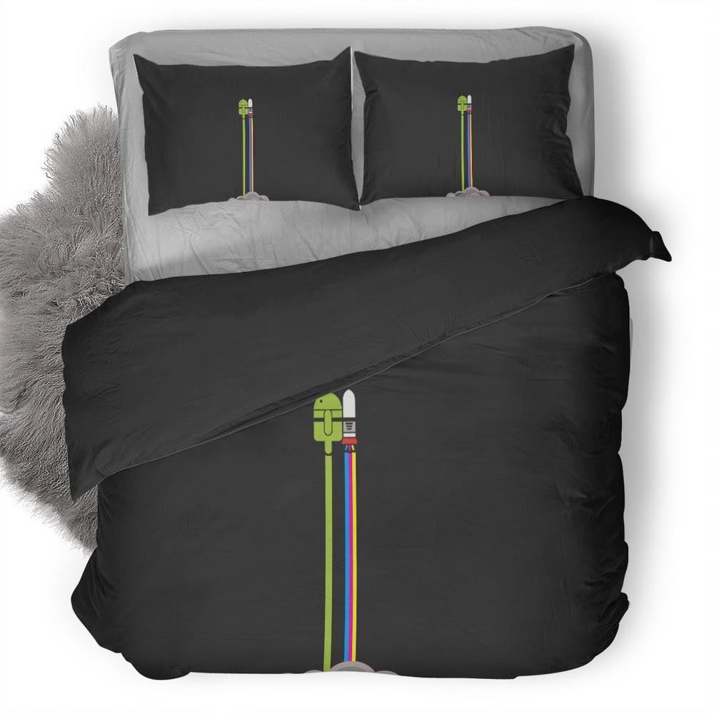 Android Simple Minimalism 3D Customized Duvet Cover Bedding Set