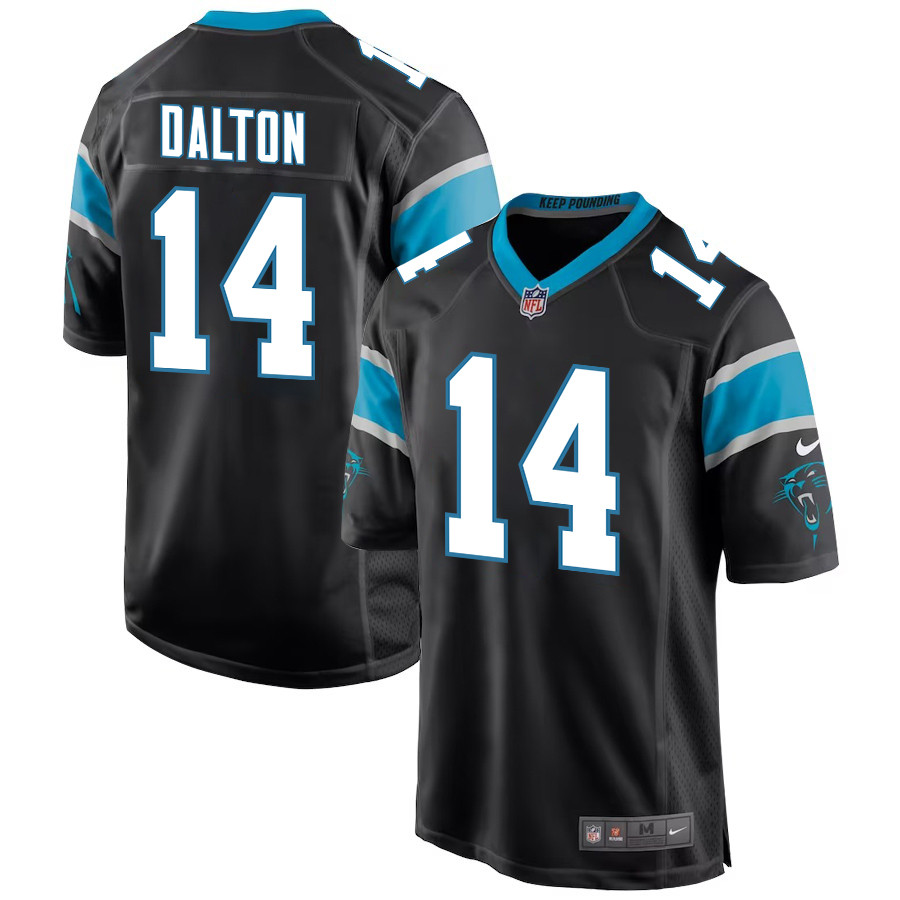 Andy Dalton 14 Carolina Panthers Men Game Stitched Jersey – Black