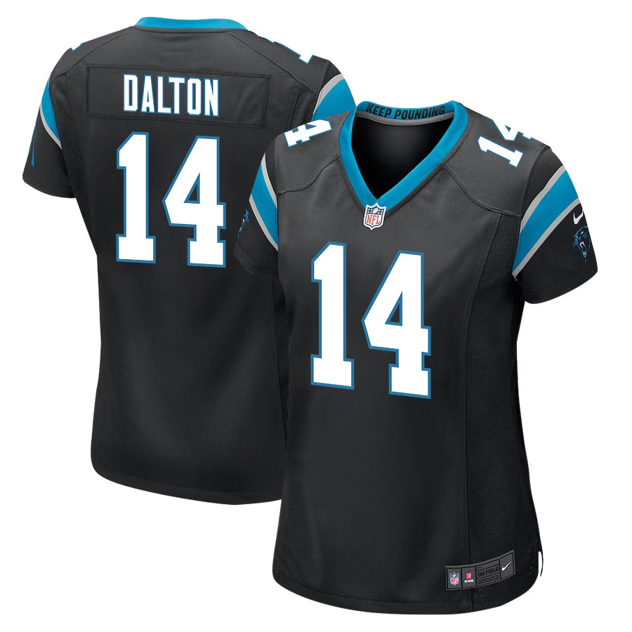 Andy Dalton 14 Carolina Panthers Women Game Stitched Jersey – Black