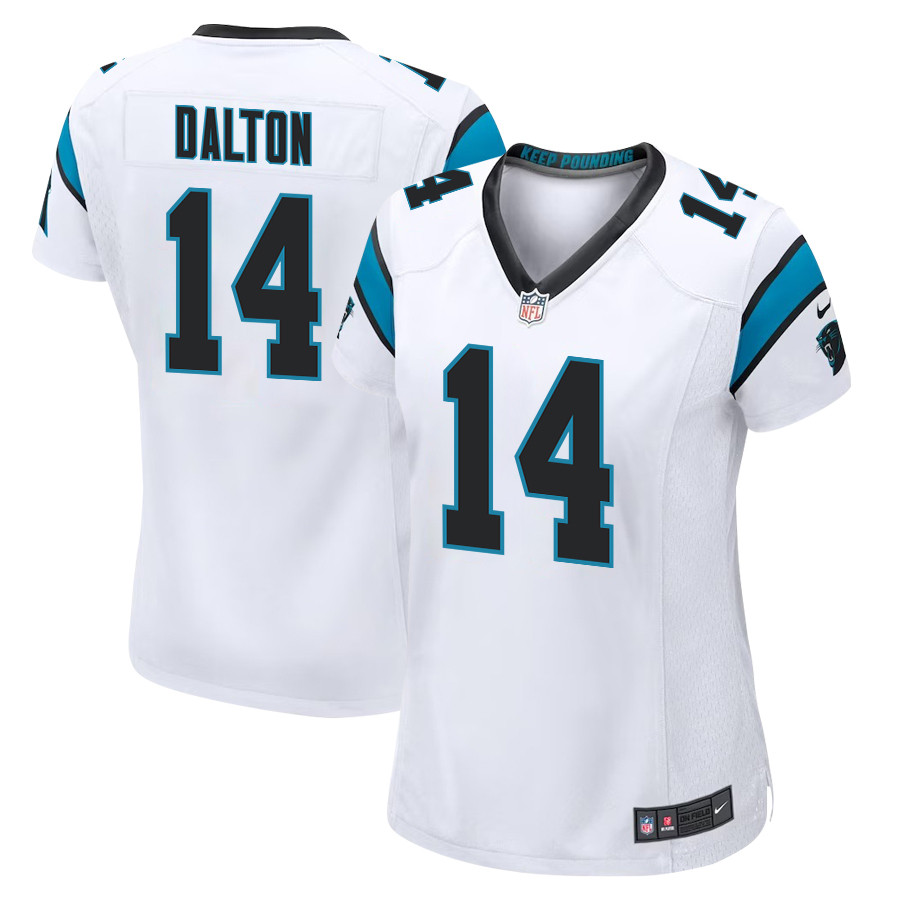 Andy Dalton 14 Carolina Panthers Women Game Stitched Jersey – White