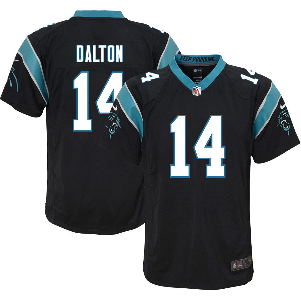 Andy Dalton 14 Carolina Panthers Youth Game Stitched Jersey – Black