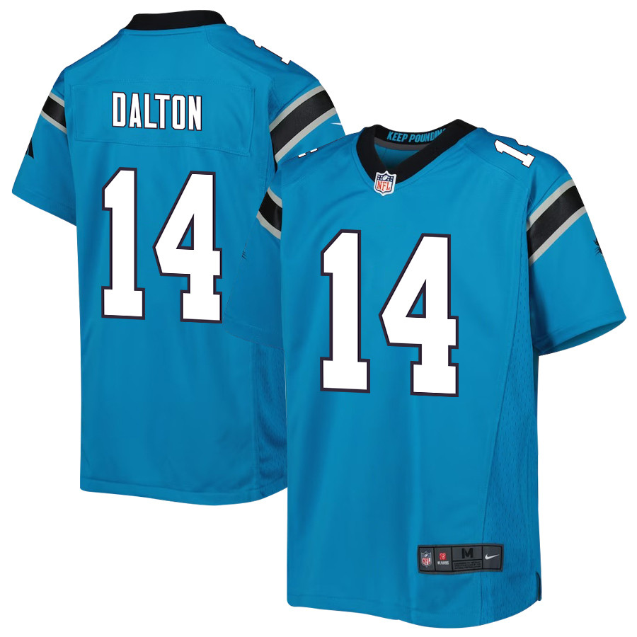 Andy Dalton 14 Carolina Panthers Youth Game Stitched Jersey – Blue